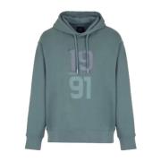 Armani Exchange Broderad logohoodie - Grön Green, Herr