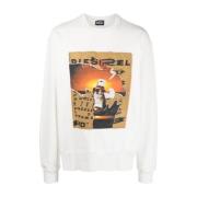 Diesel Sweatshirts White, Herr