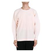 Issey Miyake Avslappnad Bomull T-shirt Pink, Herr