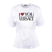 Versace Bomull T-shirt Kollektion White, Dam