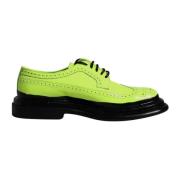 Dolce & Gabbana Neon Gröna Läder Derby Klänningskor Green, Herr