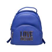 Love Moschino Stilren Ryggsäck med Justerbara Remmar Blue, Dam