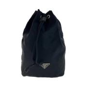 Prada Vintage Pre-owned Canvas axelremsvskor Black, Dam