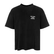 Drole de Monsieur Slogan T-shirt med ribbad halsringning Black, Herr