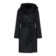 Max Mara Studio Svart ullrock med huva Black, Dam