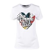 Love Moschino Vit T-shirt från Love Moschino Collection White, Dam