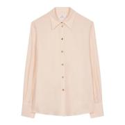 PS By Paul Smith Krämig silkesblus med Swirl-design Beige, Dam