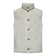 Brunello Cucinelli Naturlig Mocka Dunväst Beige, Herr