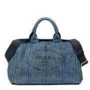 Prada Vintage Pre-owned Canvas prada-vskor Blue, Dam