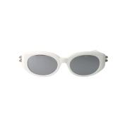 Alexander McQueen Stiliga solglasögon Am0469S White, Dam