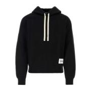 Jil Sander Svart Bomullsweatshirt Black, Herr