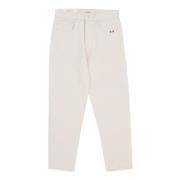 Amish Slim Fit Vita Herr Jeans White, Herr