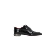 Christian Louboutin Svart Patentkalvskinn Platta Skor Black, Herr