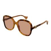 Gucci Stiliga solglasögon Gg1178S färg 004 Brown, Dam