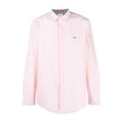 Tommy Jeans Rosa Oxford Skjorta med Ikonisk Detalj Pink, Herr