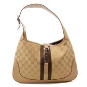 Gucci Vintage Pre-owned Canvas axelremsvskor Beige, Dam