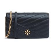 Tory Burch Svart kedjeplånbok med Pelle Black, Dam