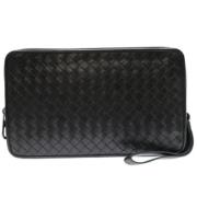 Bottega Veneta Vintage Pre-owned Laeder kuvertvskor Black, Herr