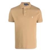 Ralph Lauren Anpassad slim fit bomullsmesh polo skjorta Beige, Herr