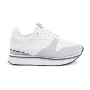 19v69 Italia Vit lyxig sneaker med gummisula White, Dam