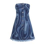 Emilio Pucci Denim Kort Klänning Blue, Dam