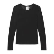 Munthe Svart långärmad T-shirt Lutest 1127 Black, Dam