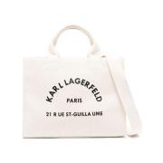 Karl Lagerfeld Rue St-Guillaume square tote väska White, Dam