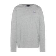 Schott NYC Logotyp Bomull T-shirt - Långärmad Gray, Herr