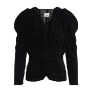 Isabel Marant Svart Sidenskjorta Modern Stil Black, Dam