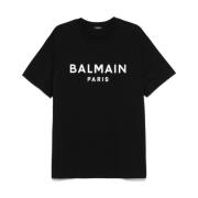 Balmain Svarta Crew Neck T-shirts och Polos Black, Herr