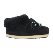 Moon Boot Shearling Beaded Mockamules Black, Dam