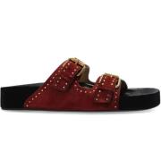 Isabel Marant Burgundy Stilfulla Lennyo GZ Skor Red, Dam