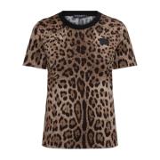 Dolce & Gabbana T-shirt med djurtryck Brown, Dam