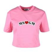 Msgm Tshirt Pink, Dam