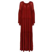 Philosophy di Lorenzo Serafini Röd Lång Klänning Georgette Crepe Red, ...