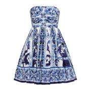 Dolce & Gabbana Klänning med Majolica-tryck Blue, Dam