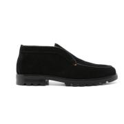 Santoni Svarta Shearling Fodrade Chunky Stövlar Black, Herr