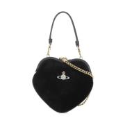 Vivienne Westwood Svart Bomull Velvet Handväska med Orb Logo Black, Da...