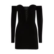 Nina Ricci Svart Miniklänning Djup V-ringning Black, Dam