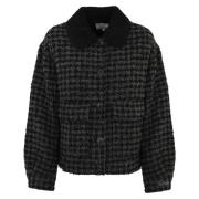 MC2 Saint Barth Svart Tweed Overshirt med Lurex Detaljer Black, Dam