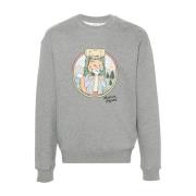 Maison Kitsuné Rambling Fox Comfort Sweatshirt Gray, Herr