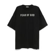 Fear Of God Grå Logo Print Kortärmad Tee Black, Herr