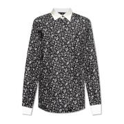 Dolce & Gabbana Skjorta med blommotiv Black, Herr