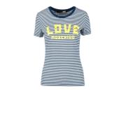 Love Moschino Bomull Elastan T-shirt Blue, Dam