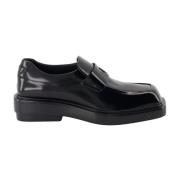 Prada Loafers i borstat läder för kvinnor Black, Dam