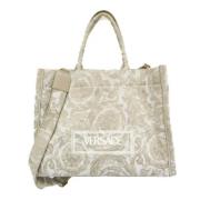 Versace Pre-owned Pre-owned Canvas handvskor Beige, Dam