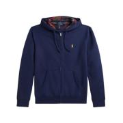 Polo Ralph Lauren Hoodie med dragkedja och rutig huva Blue, Herr