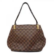 Louis Vuitton Vintage Pre-owned Tyg axelremsvskor Brown, Dam