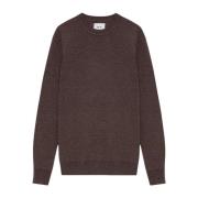 Nn07 Ull Crewneck Sweater med Drop-Back Axel Brown, Herr