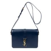 Yves Saint Laurent Vintage Pre-owned Laeder axelremsvskor Blue, Dam